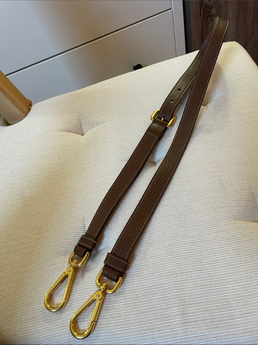 Authentic Prada Replacement Shoulder / Crossbody Strap in Brown/Gold